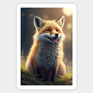 Cool portrait of a cute Fox Sticker